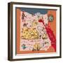 Illustrated Map of Egypt-Daria_I-Framed Art Print