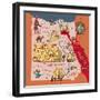 Illustrated Map of Egypt-Daria_I-Framed Art Print