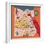 Illustrated Map of Egypt-Daria_I-Framed Art Print