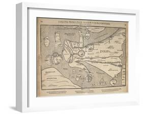 Illustrated Map of Europe, Magdeburg, Germany, 1598-Heinrich Buenting-Framed Giclee Print