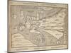 Illustrated Map of Europe, Magdeburg, Germany, 1598-Heinrich Buenting-Mounted Giclee Print
