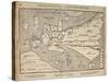 Illustrated Map of Europe, Magdeburg, Germany, 1598-Heinrich Buenting-Stretched Canvas