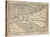Illustrated Map of Europe, Magdeburg, Germany, 1598-Heinrich Buenting-Stretched Canvas