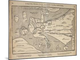 Illustrated Map of Europe, Magdeburg, Germany, 1598-Heinrich Buenting-Mounted Giclee Print