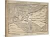 Illustrated Map of Europe, Magdeburg, Germany, 1598-Heinrich Buenting-Stretched Canvas