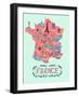 Illustrated Map of France. Travel-Daria_I-Framed Art Print