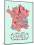 Illustrated Map of France. Travel-Daria_I-Mounted Art Print