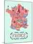 Illustrated Map of France. Travel-Daria_I-Mounted Art Print