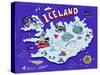 Illustrated Map of Iceland. Travel. Cartography-Daria_I-Stretched Canvas