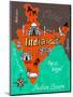 Illustrated Map of India-Daria_I-Mounted Art Print