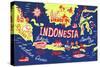 Illustrated Map of Indonesia-Daria_I-Stretched Canvas