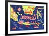 Illustrated Map of Indonesia-Daria_I-Framed Art Print