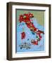 Illustrated Map of Italy. Travel-Daria_I-Framed Art Print