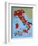 Illustrated Map of Italy. Travel-Daria_I-Framed Art Print