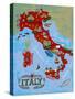 Illustrated Map of Italy. Travel-Daria_I-Stretched Canvas