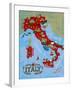 Illustrated Map of Italy. Travel-Daria_I-Framed Art Print