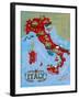 Illustrated Map of Italy. Travel-Daria_I-Framed Art Print