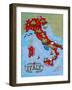 Illustrated Map of Italy. Travel-Daria_I-Framed Art Print