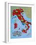 Illustrated Map of Italy. Travel-Daria_I-Framed Art Print