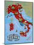 Illustrated Map of Italy. Travel-Daria_I-Mounted Art Print