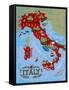 Illustrated Map of Italy. Travel-Daria_I-Framed Stretched Canvas