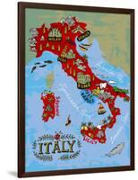 Illustrated Map of Italy. Travel-Daria_I-Framed Art Print