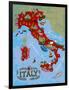 Illustrated Map of Italy. Travel-Daria_I-Framed Art Print