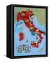 Illustrated Map of Italy. Travel-Daria_I-Framed Stretched Canvas
