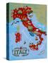 Illustrated Map of Italy. Travel-Daria_I-Stretched Canvas
