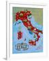 Illustrated Map of Italy. Travel-Daria_I-Framed Art Print