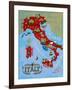 Illustrated Map of Italy. Travel-Daria_I-Framed Art Print