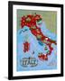 Illustrated Map of Italy. Travel-Daria_I-Framed Art Print