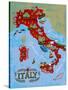 Illustrated Map of Italy. Travel-Daria_I-Stretched Canvas