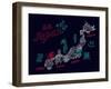 Illustrated Map of Japan-Daria_I-Framed Art Print