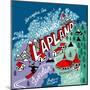 Illustrated Map of Lapland-Daria_I-Mounted Art Print