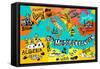 Illustrated Map of Mediterranean-Daria_I-Framed Stretched Canvas