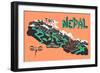 Illustrated Map of Nepal-Daria_I-Framed Premium Giclee Print