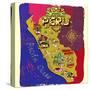 Illustrated Map of Peru. Travel-Daria_I-Stretched Canvas