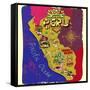 Illustrated Map of Peru. Travel-Daria_I-Framed Stretched Canvas