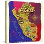 Illustrated Map of Peru. Travel-Daria_I-Stretched Canvas