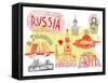 Illustrated Map of Russia-Daria_I-Framed Stretched Canvas