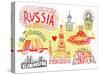 Illustrated Map of Russia-Daria_I-Stretched Canvas