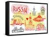 Illustrated Map of Russia-Daria_I-Framed Stretched Canvas
