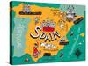 Illustrated Map of Spain-Daria_I-Stretched Canvas