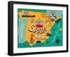 Illustrated Map of Spain-Daria_I-Framed Art Print