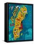 Illustrated Map of Sweden-Daria_I-Framed Stretched Canvas