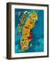 Illustrated Map of Sweden-Daria_I-Framed Art Print