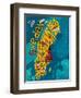 Illustrated Map of Sweden-Daria_I-Framed Art Print