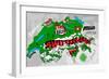 Illustrated Map of Switzerland-Daria_I-Framed Art Print