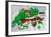 Illustrated Map of Switzerland-Daria_I-Framed Art Print